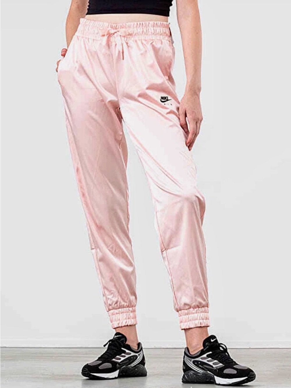 Nike Light Pink Satin Joggers
